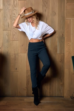 Панталон 9/10 Chino Blue/Black - Mikena Панталон 9/10 Chino Blue/Black